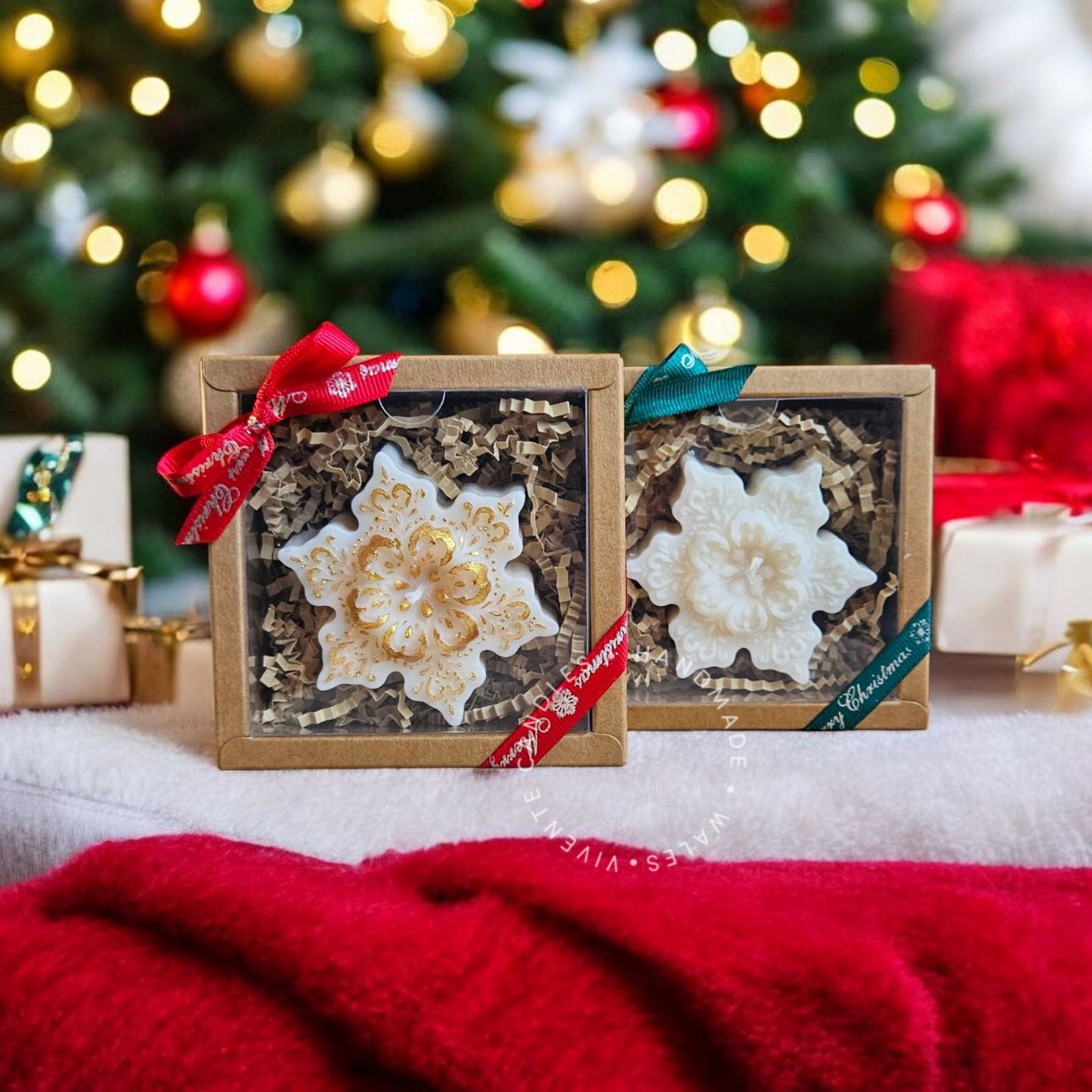Hand Painted Snowflake Soy Candle