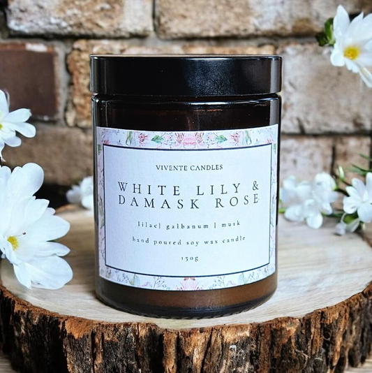 White Lily & Damask Rose Jar Candle