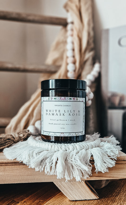 White Lily & Damask Rose Jar Candle