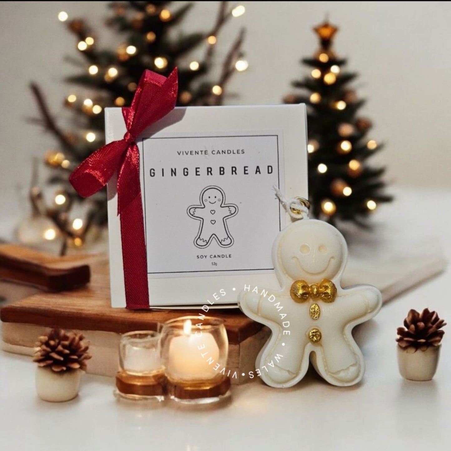 Hand Painted Gingerbread Soy Candle